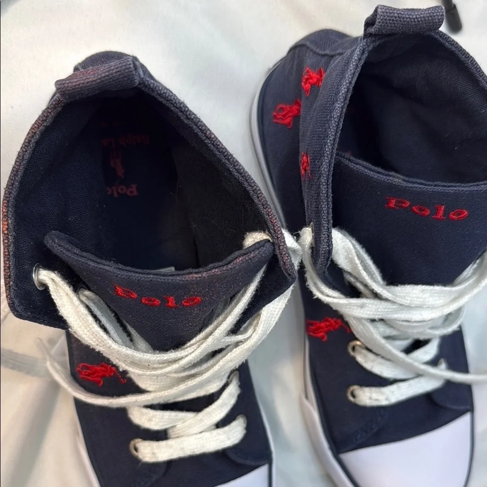 Polo Ralph Lauren Kids' size 3, Navy High-Top Sneakers, pre-owned, ***READ!*** - Picture 16 of 16